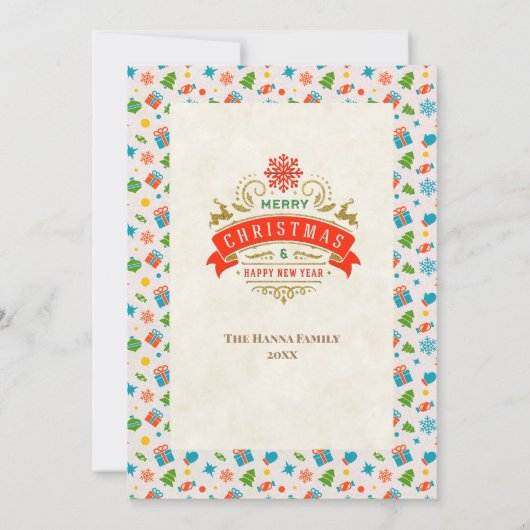 エレガントパーソナライズされたクリスマス 招待状 (裏面)