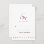 エレガントパーソナライズされたバラ金ゴールドドッグ結婚ズ 出欠カード (正面/裏面)