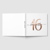 エレガントパーソナライズされたバラ金ゴールド16誕生日 ゲストブック (全面)