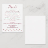 エレガントパーソナライズされたバラ金ゴールドPET結婚詳細 エンクロージャーカード (正面/裏面)