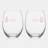 エレガントパーソナライズされたバラ60周年記念ギフト ステムなしワイングラス (裏面)