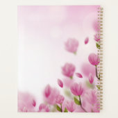 エレガントパーソナライズされたピンクの花カスタム プランナー手帳 (裏面)