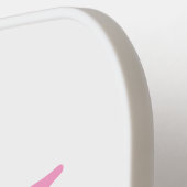 エレガントパーソナライズされたピンク白ミニマルガーリーム ピックルボールラケット (左詳細)