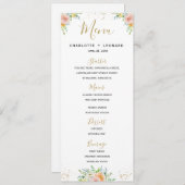 エレガントパーソナライズされたフローラ金ゴールドメニューテンプレート メニュー (正面/裏面)