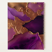 エレガントパーソナライズされたプランナー紫、金ゴールド大理石 プランナー手帳 (裏面)