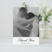 エレガントパーソナライズされたミニマルメッセー結婚ジ サンキューカード (スタンド正面)