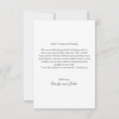 エレガントパーソナライズされたミニマルメッセー結婚ジ サンキューカード (裏面)