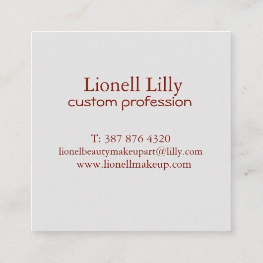 エレガントパーソナライズされたミニマル スクエア名刺 (裏面)