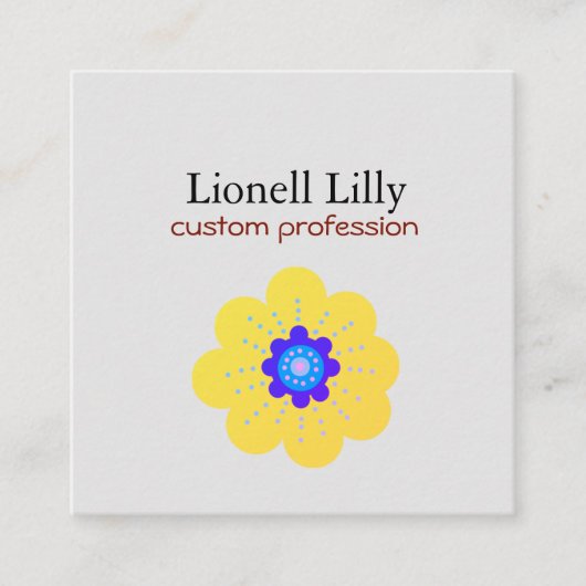 エレガントパーソナライズされたミニマル  スクエア名刺 (正面)