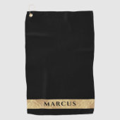 エレガントパーソナライズされたモダンゴルファーモノグラムの ゴルフタオル (正面)