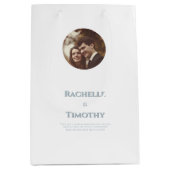 エレガントパーソナライズされたモダンホト結婚写真 ミディアムペーパーバッグ (正面)