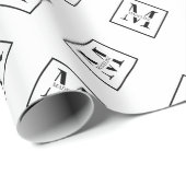 エレガントパーソナライズされたモダンモノグラム白 ラッピングペーパー (ロールコーナー)