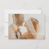 エレガントパーソナライズされたモダン写真結婚の サンキューカード (正面)