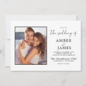 エレガントパーソナライズされたモダン写真結婚の 招待状 (正面)