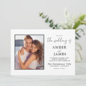 エレガントパーソナライズされたモダン写真結婚の 招待状 (スタンド正面)