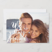 エレガントパーソナライズされたモダン写真結婚の 招待状 (裏面)