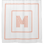 エレガントパーソナライズされたモダン白桃 シャワーカーテン (正面)