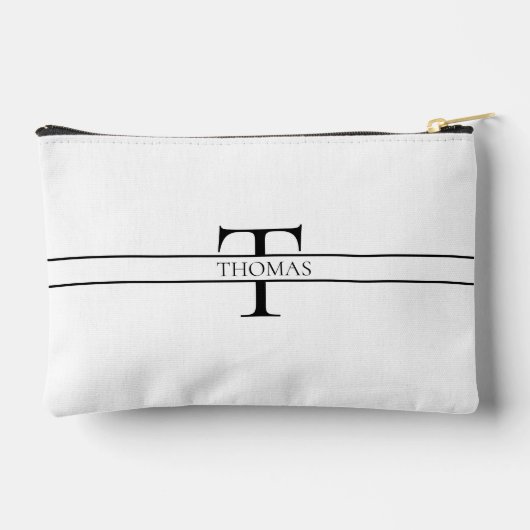 エレガントパーソナライズされたモノグラムの名前をカスタムする アクセサリーポーチ (裏面)