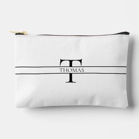 エレガントパーソナライズされたモノグラムの名前をカスタムする アクセサリーポーチ (正面)