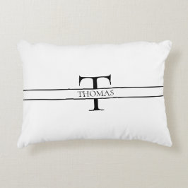 エレガントパーソナライズされたモノグラムの名前をカスタムする アクセントクッション