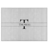 エレガントパーソナライズされたモノグラムの名前をカスタムする カッティングボード (正面)