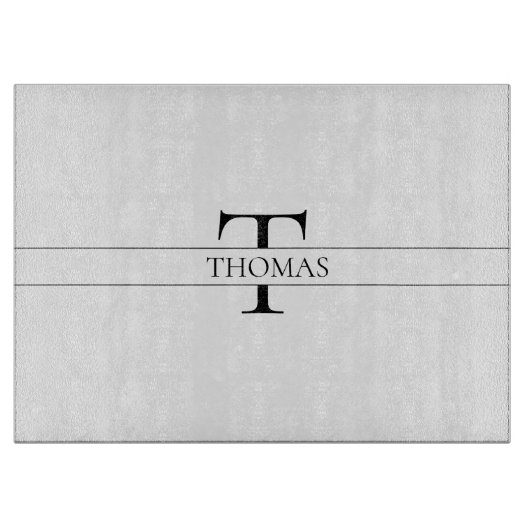 エレガントパーソナライズされたモノグラムの名前をカスタムする カッティングボード (正面)