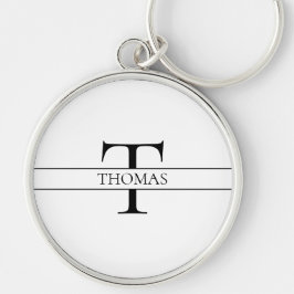 エレガントパーソナライズされたモノグラムの名前をカスタムする キーホルダー