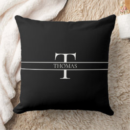 エレガントパーソナライズされたモノグラムの名前をカスタムする クッション