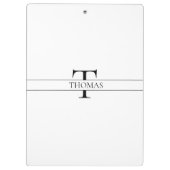 エレガントパーソナライズされたモノグラムの名前をカスタムする クリップボード (裏面)