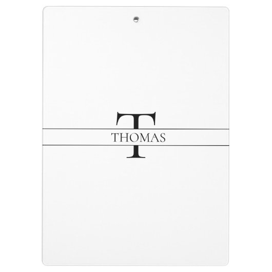 エレガントパーソナライズされたモノグラムの名前をカスタムする クリップボード (裏面)