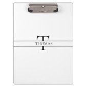 エレガントパーソナライズされたモノグラムの名前をカスタムする クリップボード (正面)