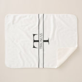 エレガントパーソナライズされたモノグラムの名前をカスタムする シェルパブランケット (正面(横))