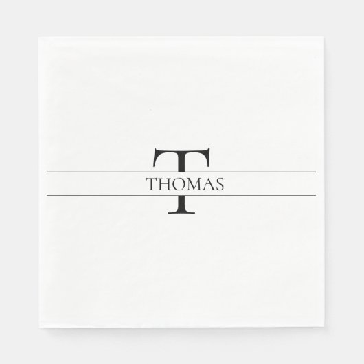 エレガントパーソナライズされたモノグラムの名前をカスタムする スタンダードランチョンナプキン (正面)