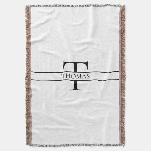 エレガントパーソナライズされたモノグラムの名前をカスタムする スローブランケット (正面縦)