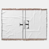 エレガントパーソナライズされたモノグラムの名前をカスタムする スローブランケット (正面)