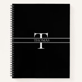 エレガントパーソナライズされたモノグラムの名前をカスタムする ノートブック (正面)