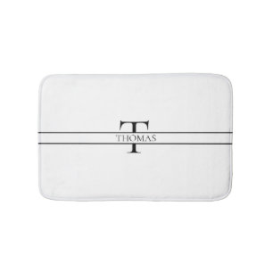 エレガントパーソナライズされたモノグラムの名前をカスタムする バスマット