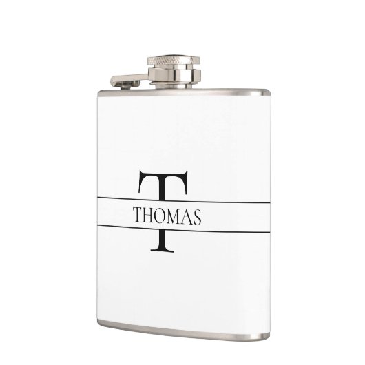 エレガントパーソナライズされたモノグラムの名前をカスタムする フラスク (左)
