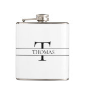 エレガントパーソナライズされたモノグラムの名前をカスタムする フラスク (正面)
