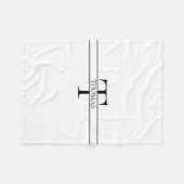 エレガントパーソナライズされたモノグラムの名前をカスタムする フリースブランケット (正面(横))