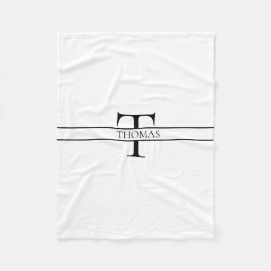 エレガントパーソナライズされたモノグラムの名前をカスタムする フリースブランケット (正面)