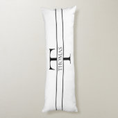 エレガントパーソナライズされたモノグラムの名前をカスタムする ボディピロー (裏面 (縦))