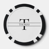 エレガントパーソナライズされたモノグラムの名前をカスタムする ポーカーチップ (裏面)