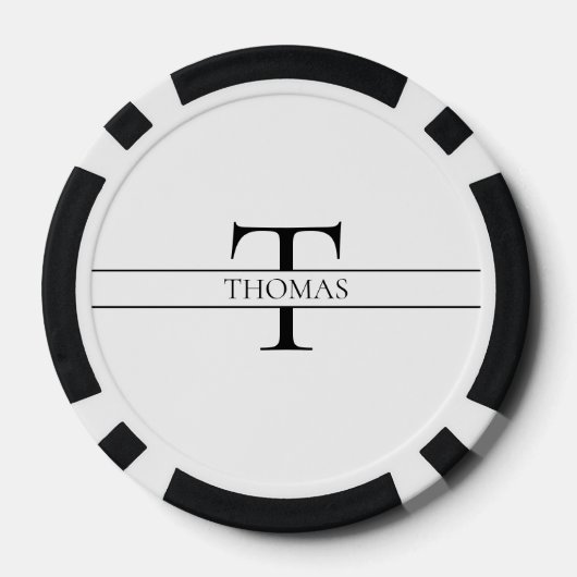 エレガントパーソナライズされたモノグラムの名前をカスタムする ポーカーチップ (裏面)