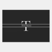 エレガントパーソナライズされたモノグラムの名前をカスタムする ラッピングペーパーシート (正面)