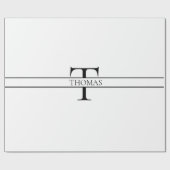 エレガントパーソナライズされたモノグラムの名前をカスタムする ラッピングペーパー (フラット)