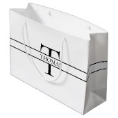 エレガントパーソナライズされたモノグラムの名前をカスタムする ラージペーパーバッグ (裏面アングル)