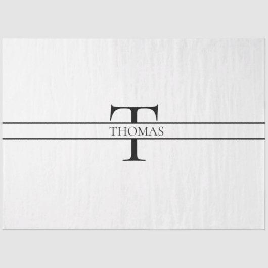 エレガントパーソナライズされたモノグラムの名前をカスタムする 薄葉紙 (正面)