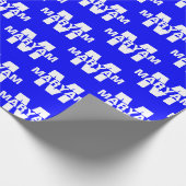 エレガントパーソナライズされたモノグラム名王室の青 ラッピングペーパー (角)