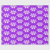 エレガントパーソナライズされたモノグラム名 – 紫ギフト ラッピングペーパー (フラット)